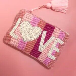 NWT Beaded Heart Coin Purse